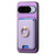 Google Pixel 11 Pro Retro Cross Leather Ring Vertical Insert Card Bag MagSafe Phone Case - Purple