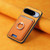 Google Pixel 11 Pro Retro Cross Leather Ring Vertical Insert Card Bag MagSafe Phone Case - Yellow