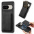 Google Pixel 11 Pro Retro Leather Card Bag Magnetic Phone Case - Black
