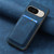 Google Pixel 11 Pro Retro Leather Card Bag Magnetic Phone Case - Blue