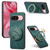 Google Pixel 11 Pro Retro Leather Rotation Round Holder Phone Case - Green