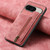 Google Pixel 11 Pro Retro Leather Zipper Wallet Back Phone Case - Pink