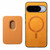 Google Pixel 11 Pro Retro Magsafe Card Bag PU Back Cover Phone Case - Yellow