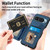 Google Pixel 11 Pro Retro Skin-feel Ring Multi-card Wallet Phone Case - Blue