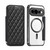 Google Pixel 11 Pro Shield Magsafe RFID Anti-theft Rhombus Leather Phone Case - Black