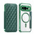 Google Pixel 11 Pro Shield Magsafe RFID Anti-theft Rhombus Leather Phone Case - Green