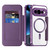 Google Pixel 11 Pro Shield Magsafe RFID Anti-theft Rhombus Leather Phone Case - Purple