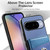 Google Pixel 11 Pro Twill Fabric Ring Multi-card Wallet Vegan Leather Phone Case - Blue