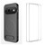 Google Pixel 11 Pro WANLONFENG Kickstand Carbon Fiber Texture Magnetic Phone Case with 2pcs Screen Films - Grey