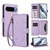 Google Pixel 11 Pro XL Butterfly Love Flower Multi-card Zipper Wallet Leather Phone Case - Light Purple