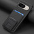 Google Pixel 11 Pro XL Carbon Fiber Card Bag Fold Stand Phone Case - Black