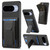 Google Pixel 11 Pro XL Carbon Fiber Fold Stand Elastic Card Bag Phone Case - Black
