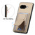 Google Pixel 11 Pro XL Carbon Fiber Fold Stand Elastic Card Bag Phone Case - Brown