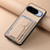 Google Pixel 11 Pro XL Carbon Fiber Fold Stand Elastic Card Bag Phone Case - Khaki