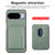Google Pixel 11 Pro XL Carbon Fiber Leather Card Magsafe Phone Case - Green