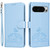 Google Pixel 11 Pro XL Cat Butterfly Embossed RFID Vegan Leather Phone Case with Strap - Light Blue