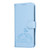 Google Pixel 11 Pro XL Cat Butterfly Embossed RFID Vegan Leather Phone Case with Strap - Light Blue