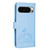 Google Pixel 11 Pro XL Cat Butterfly Embossed RFID Vegan Leather Phone Case with Strap - Light Blue