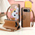 Google Pixel 11 Pro XL Cat-shaped Zipper Wallet Vegan Leather Phone Case with Strap - Brown