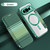 Google Pixel 11 Pro XL Color-plaid Shield Magnetic RFID Vegan Leather Phone Case - Green