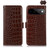 Google Pixel 11 Pro XL Crocodile Top Layer Cowhide Leather Phone Case - Brown