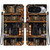Google Pixel 11 Pro XL Crystal-Texture Painted Vegan Leather Phone Case - Bookstore Black Cat