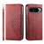 Google Pixel 11 Pro XL Cubic Grid Calf Texture Magnetic Leather Phone Case - Red