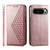 Google Pixel 11 Pro XL Cubic Grid Calf Texture Magnetic Leather Phone Case - Rose Gold