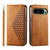 Google Pixel 11 Pro XL Cubic Grid Calf Texture Magnetic Leather Phone Case - Yellow