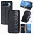 Google Pixel 11 Pro XL Cubic Grid Pressed Magnetic Leather Phone Case - Black