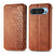 Google Pixel 11 Pro XL Cubic Grid Pressed Magnetic Leather Phone Case - Brown