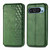 Google Pixel 11 Pro XL Cubic Grid Pressed Magnetic Leather Phone Case - Green