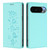 Google Pixel 11 Pro XL Cute Cats Embossed Magnetic RFID Vegan Leather Phone Case - Mint Green