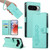 Google Pixel 11 Pro XL Cute Cats Magnetic Closure Vegan Leather Phone Case with Strap - Green