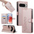 Google Pixel 11 Pro XL Cute Cats Magnetic Closure Vegan Leather Phone Case with Strap - Rose Gold