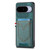 Google Pixel 11 Pro XL Denim Texture Leather Skin Phone Case with Card Slot - Green