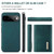 Google Pixel 11 Pro XL DG.MING M1 Series 3-Fold Multi Card Wallet + Magnetic Phone Case - Green