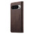 Google Pixel 11 Pro XL Dierfeng Metal Snap Magnetic RFID Vegan Leather Phone Case - Dark Brown