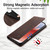 Google Pixel 11 Pro XL Dierfeng Metal Snap Magnetic RFID Vegan Leather Phone Case - Dark Brown