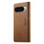 Google Pixel 11 Pro XL Dierfeng Metal Snap Magnetic RFID Vegan Leather Phone Case - Light Brown