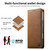 Google Pixel 11 Pro XL Dierfeng Metal Snap Magnetic RFID Vegan Leather Phone Case - Light Brown