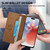 Google Pixel 11 Pro XL Dierfeng Metal Snap Magnetic RFID Vegan Leather Phone Case - Light Brown