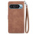 Google Pixel 11 Pro XL Embossed Flower Zipper Leather Phone Case - Brown