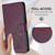 Google Pixel 11 Pro XL Embossed Heart Cat Leather Phone Case with Hand Strap - Dark Purple