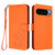 Google Pixel 11 Pro XL Embossed Heart Cat Leather Phone Case with Hand Strap - Orange