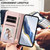 Google Pixel 11 Pro XL Embossed Heart Cat Leather Phone Case with Hand Strap - Pink