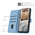 Google Pixel 11 Pro XL Embossed Kitten Phone Leather Case with Lanyard - Blue