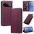 Google Pixel 11 Pro XL Embossed Meander Pattern RFID Vegan Leather Phone Case - Dark Purple