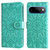 Google Pixel 11 Pro XL Embossed Sunflower Leather Phone Case - Green