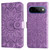 Google Pixel 11 Pro XL Embossed Sunflower Leather Phone Case - Purple